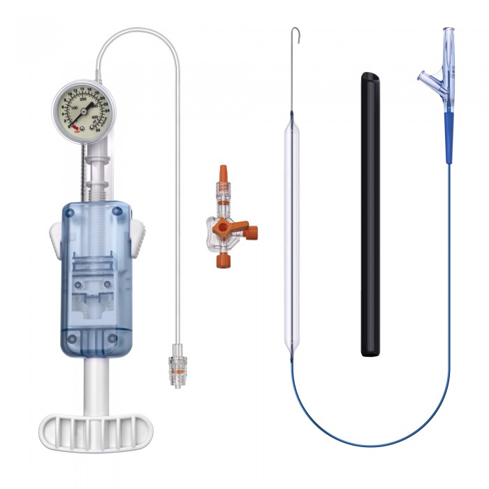 Nephrostomy balloon dilator sets with Inflation system