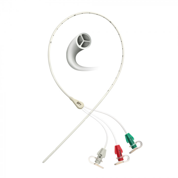 Catheters for urodynamic testing triple lumen